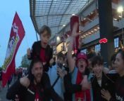 Fans react to Bayer Leverkusen winning a first Bundesliga title following a 5-0 victory over Werder Bremen.
