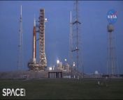 Watch the massive Artemis 1 moon rocket arriving at Launch Complex 39B at the Kennedy Space Center in Florida.&#60;br/&#62;&#60;br/&#62;Credit: Space.com &#124; footage courtesy: NASA &#124; edited by Steve Spaleta&#60;br/&#62;Music: “Our Rocket to the Stars” by Headlund /courtesy of Epidemic Sound
