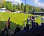 Bury Town players and management complete a lap of appreciation to their supporters after a 6-0 victory against Enfield in final regular season home game from victory pose