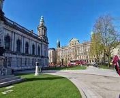A fine and sunny spring morning in the grounds of Belfast City Hall on Tuesday April 16 2024. Vid taken by Ben Lowry