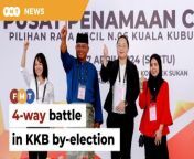 Pang Sock Tao will defend the state seat for PH against PN’s Khairul Azhari Saut, PRM’s Hafizah Zainudin and an independent candidate.&#60;br/&#62;&#60;br/&#62;Read More: https://www.freemalaysiatoday.com/category/nation/2024/04/27/4-cornered-fight-in-kuala-kubu-baharu-by-election/&#60;br/&#62;&#60;br/&#62;Laporan Lanjut: https://www.freemalaysiatoday.com/category/bahasa/tempatan/2024/04/27/4-penjuru-di-prk-kuala-kubu-baharu/&#60;br/&#62;&#60;br/&#62;Free Malaysia Today is an independent, bi-lingual news portal with a focus on Malaysian current affairs.&#60;br/&#62;&#60;br/&#62;Subscribe to our channel - http://bit.ly/2Qo08ry&#60;br/&#62;------------------------------------------------------------------------------------------------------------------------------------------------------&#60;br/&#62;Check us out at https://www.freemalaysiatoday.com&#60;br/&#62;Follow FMT on Facebook: https://bit.ly/49JJoo5&#60;br/&#62;Follow FMT on Dailymotion: https://bit.ly/2WGITHM&#60;br/&#62;Follow FMT on X: https://bit.ly/48zARSW &#60;br/&#62;Follow FMT on Instagram: https://bit.ly/48Cq76h&#60;br/&#62;Follow FMT on TikTok : https://bit.ly/3uKuQFp&#60;br/&#62;Follow FMT Berita on TikTok: https://bit.ly/48vpnQG &#60;br/&#62;Follow FMT Telegram - https://bit.ly/42VyzMX&#60;br/&#62;Follow FMT LinkedIn - https://bit.ly/42YytEb&#60;br/&#62;Follow FMT Lifestyle on Instagram: https://bit.ly/42WrsUj&#60;br/&#62;Follow FMT on WhatsApp: https://bit.ly/49GMbxW &#60;br/&#62;------------------------------------------------------------------------------------------------------------------------------------------------------&#60;br/&#62;Download FMT News App:&#60;br/&#62;Google Play – http://bit.ly/2YSuV46&#60;br/&#62;App Store – https://apple.co/2HNH7gZ&#60;br/&#62;Huawei AppGallery - https://bit.ly/2D2OpNP&#60;br/&#62;&#60;br/&#62;#FMTNews #PRK #KualaKubuBaharu