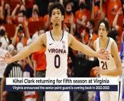 Senior point guard Kihei Clark is returning to Virginia basketball for a fifth season.
