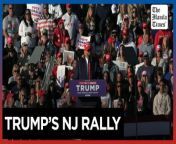 Donald Trump comes out swinging at New Jersey rally ahead of crunch week in court&#60;br/&#62;&#60;br/&#62;Hurling barbs at a range of foes, former US president Donald Trump comes out swinging at his latest political rally, calling President Joe Biden &#92;