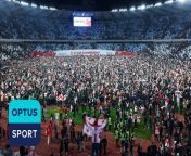 Georgia fans flooded the football pitch in unbelievable scenes of jubilation after the country qualified for Euro 2024 on Tuesday, demolishing Greece 4-2 on penalties after a 0-0 draw at the end of extra time to advance to their first ever major tournament finals. Vision courtesy: Optus Sport