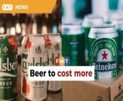 The price increase is effective April 1.&#60;br/&#62;&#60;br/&#62;Read More: https://www.freemalaysiatoday.com/category/nation/2024/03/28/heineken-carlsberg-beer-prices-to-go-up-by-5/&#60;br/&#62;&#60;br/&#62;&#60;br/&#62;Free Malaysia Today is an independent, bi-lingual news portal with a focus on Malaysian current affairs.&#60;br/&#62;&#60;br/&#62;Subscribe to our channel - http://bit.ly/2Qo08ry&#60;br/&#62;------------------------------------------------------------------------------------------------------------------------------------------------------&#60;br/&#62;Check us out at https://www.freemalaysiatoday.com&#60;br/&#62;Follow FMT on Facebook: https://bit.ly/49JJoo5&#60;br/&#62;Follow FMT on Dailymotion: https://bit.ly/2WGITHM&#60;br/&#62;Follow FMT on X: https://bit.ly/48zARSW &#60;br/&#62;Follow FMT on Instagram: https://bit.ly/48Cq76h&#60;br/&#62;Follow FMT on TikTok : https://bit.ly/3uKuQFp&#60;br/&#62;Follow FMT Berita on TikTok: https://bit.ly/48vpnQG &#60;br/&#62;Follow FMT Telegram - https://bit.ly/42VyzMX&#60;br/&#62;Follow FMT LinkedIn - https://bit.ly/42YytEb&#60;br/&#62;Follow FMT Lifestyle on Instagram: https://bit.ly/42WrsUj&#60;br/&#62;Follow FMT on WhatsApp: https://bit.ly/49GMbxW &#60;br/&#62;------------------------------------------------------------------------------------------------------------------------------------------------------&#60;br/&#62;Download FMT News App:&#60;br/&#62;Google Play – http://bit.ly/2YSuV46&#60;br/&#62;App Store – https://apple.co/2HNH7gZ&#60;br/&#62;Huawei AppGallery - https://bit.ly/2D2OpNP&#60;br/&#62;&#60;br/&#62;#FMTNews #Heineken #Carlsberg #5percent #PriceIncrease