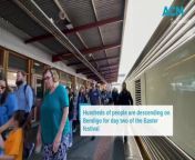 Bendigo train station flooded with visitors on day two of the Easter Festival