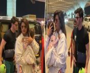Actor Priyanka Chopra, her husband-singer Nick Jonas and their daughter Malti Marie Chopra Jonas were spotted at the Mumbai airport early on Sunday night. Several videos and pictures of the family emerged on social media platforms. Watch video to know more... &#60;br/&#62; &#60;br/&#62;#PriyankaChopra #PriyankaChopraIndia #NickJonas&#60;br/&#62;~PR.133~ED.140~