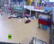 Heavy downpours have wreaked havoc across southern China since the weekend, with school classes canceled, a hospital closed