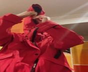 This woman was trying on a raincoat that had a zipper running up to the head. As soon as she zipped up to her forehead, the zipper jammed. She tried with all her might to unzip it but her hair got entangled in the zipper, making it almost impossible to move.