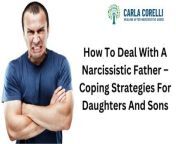 Working out how to best deal with a narcissistic father is undeniably challenging. However, recognizing the impact that your parent has had on your life, and actively seeking healthy coping mechanisms, will help you on your journey towards empowerment and emotional independence.&#60;br/&#62;Read the full post @ https://www.carlacorelli.com/family/how-to-deal-with-a-narcissistic-father-coping-strategies-for-daughters-and-sons/&#60;br/&#62;