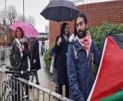 Pro Palestine protest outside Unicorn Gate of the Navy base on 29th February 2024