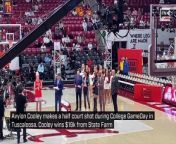 Avyion Cooley makes a half court shot during College GameDay in Tuscaloosa. Cooley wins &#36;19k.