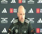 Manchester United boss Erik Ten Hag on Everton, first 100 games in charge and injuries &#60;br/&#62;Carrington training ground, Manchester, UK