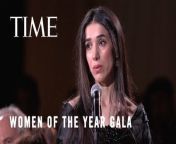 Human rights activist and Nobel Peace Prize laureate Nadia Murad honored the brave women in her rural Iraqi town for advocating for change for themselves, their families, and loved ones.