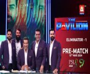 The Pavilion &#124; Islamabad United vs Quetta Gladiators (Pre-Match) Expert Analysis &#124; 15 Mar 2024 &#124;PSL9&#60;br/&#62; &#60;br/&#62;Eliminator 1 : Islamabad United vs Quetta Gladiators&#60;br/&#62;&#60;br/&#62;Catch our star-studded panel on #ThePavilion as we bring to you exclusive analysis for every match, live only on #ASportsHD!&#60;br/&#62;&#60;br/&#62;#WasimAkram #PSL9#HBLPSL9 #MohammadHafeez #MisbahUlHaq #AzharAli #FakhareAlam #islamabadunited #quettagladiators&#60;br/&#62;&#60;br/&#62;Catch HBLPSL9 every moment live, exclusively on #ASportsHD!Follow the A Sports channel on WhatsApp: https://bit.ly/3PUFZv5#ASportsHD #ARYZAP
