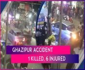 One person was killed and at least six were left injured after a speeding car rammed into locals in a market area in Ghazipur. The tragedy took place on March 13 evening and the act was caught on CCTV camera. The clip showed the car crashing into the shops on the road. As reported by ANI, the deceased was identified as Sita Devi (22). The driver of the vehicle was taken into custody by the police, reported ANI. The injured were admitted to Lal Bahadur Shastri hospital. Investigation is underway. Watch the video to know more.&#60;br/&#62;
