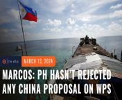 President Ferdinand Marcos Jr. asserts his administration has not turned down any suggestion raised by China in managing the escalating tensions in the West Philippine Sea.&#60;br/&#62;&#60;br/&#62;Full story: https://www.rappler.com/philippines/marcos-says-manila-not-rejected-beijing-proposals-south-china-sea-conflict-march-2024/