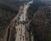 Closed M25 drone footage captures workers demolishing bridgeSource: PA