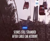 One cable car hit a pole on Friday afternoon, sending its passengers plummeting to the mountainside below.