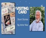 Preface Visiting Card :Urdu Short Storiese by Azhar Niaz