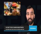 Menu prices at several fast food chains in California increased after a new law requiring a &#36;20 minimum wage for workers went into effect. At one Burger King, a Texas Double Whopper meal increased by &#36;1.80, and a Big Fish meal went up by &#36;4. Other chains, like Hart House, owned by Kevin Hart, saw increases between 25 cents and &#36;1 per item. In-N-Out Burger had more modest increases of around 25 cents for burgers and a nickel for sodas. The law impacts over 500,000 workers at chains with at least 60 US locations.