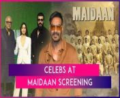 The screening of Maidaan was a star-studded affair, with numerous Bollywood celebrities attending the premiere event of Ajay Devgn’s film. Janhvi Kapoor, Mannara Chopra, Pooja Hegde, Vatsal Sheth, Neena Gupta and others were spotted at the special screening of this sports drama. In addition to the celebrities, the actors who portrayed the spirited football players in the movie also attended the event. Check out some of the highlights here!&#60;br/&#62;