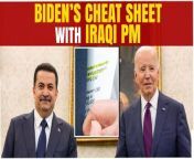 During a meeting with Iraqi Prime Minister Mohammed Shia’a Al-Sudani, President Biden was seen using a crib sheet with scripted comments, including pauses for translation. This is not uncommon for Biden, who has used similar aids before. Despite concerns about his mental acuity, Biden reiterated U.S. commitment to Israel&#39;s security amid tensions following Iran&#39;s attack on Israel.&#60;br/&#62; &#60;br/&#62;#Biden #BidenCheatSheet #BidenIraq #AlSudani #BidenGaffee #USnews #Politics #IsraelIran #IranAttacksIsrael #Worldnews #Oneindia #Oneindianews &#60;br/&#62;~PR.152~ED.194~GR.125~HT.96~