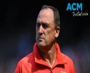 Sydney Swans coach John Longmire pays respect to victims following Westfield Bondi Junction tragedy. Video via AAP.