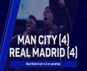 Real Madrid had revenge on Manchester City, advancing to the Champions League semi-finals after a shootout win.