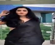 Actress Vishnu Priya Bhimeneni Hot Sexy Dance in Black Saree from sravya hot saree photos in love you bangaram movie