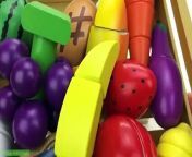 Names of Fruit and Vegetables Wooden Toys Cutting Fruit Education Video Fun for Kids Children.