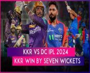 Kolkata Knight Riders defeated Delhi Capitals by seven wickets to secure their sixth win of the IPL 2024. Chasing 154 runs, KKR went past the target in 16.3 overs.&#60;br/&#62;