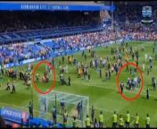 BIRMINGHAM fans clashed with stewards after invading the pitch following their disastrous relegation to League One.&#60;br/&#62;&#60;br/&#62;Brum picked up just their 13th win of the season with a 1-0 victory over Norwich on the final day of the Championship.&#60;br/&#62;&#60;br/&#62;But they were banking on a slip-up from Plymouth Argyle to maintain their second-flight status.&#60;br/&#62;&#60;br/&#62;And Birmingham’s plucky rivals secured a massive 1-0 win against Hull to stay up by one single point.&#60;br/&#62;&#60;br/&#62;The St Andrew’s crowd exploded into boos as the final whistle went against Norwich, with Plymouth’s result confirming Birmingham&#39;s relegation.&#60;br/&#62;&#60;br/&#62;And some supporters charged onto the field to express their rage in front of chairman Tom Wagner.&#60;br/&#62;&#60;br/&#62;Fans chanted and yelled in anger as they clashed with stewards, with some being tumbled to the ground and pushed back to the stands.&#60;br/&#62;&#60;br/&#62;The ugly scenes didn’t last too long as order was restored quickly.&#60;br/&#62;&#60;br/&#62;But the sour atmosphere is sure to carry over into the new League One season, with Birmingham having been SIXTH in the Championship table earlier this term.&#60;br/&#62;&#60;br/&#62;American financier Wagner, whose company Knighthead took over the club in July 2023 with backing from NFL legend Tom Brady, decided to sack John Eustace in October despite Brum’s fine form.&#60;br/&#62;&#60;br/&#62;He then made Wayne Rooney the club’s new manager, with disastrous results to follow.&#60;br/&#62;&#60;br/&#62;Wazza was axed in January after losing nine of his 15 games at the helm, with interim Steve Spooner overseeing one game.&#60;br/&#62;&#60;br/&#62;Tony Mowbray then became boss but manager just eight games before taking a step back due to his health.&#60;br/&#62;&#60;br/&#62;Brum turned to Mark Venus as their second interim boss of the campaign, yet he lost five of six games and was subsequently replaced by Gary Rowett.&#60;br/&#62;&#60;br/&#62;The fan favorite, who previously managed Birmingham between October 2014 and December 2016, won two of his seven games while suffering just three defeats.&#60;br/&#62;&#60;br/&#62;But the upturn in results was not enough to save Brum from the drop.