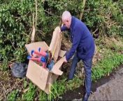 Cllr Martin Griffiths demoralised by fly-tipping at Hill Side, Little Harrowden after crews spent four days clearing the area