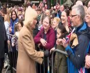 Queen Camilla received a warm welcome when she visited a farmers market in Shrewsbury. The Queen met with traders and also shook hands with well-wishers, including two young girls who had made get well messages for the Princess of Wales, the Queen remarked “I know she will be very thrilled”. Report by Blairm. Like us on Facebook at http://www.facebook.com/itn and follow us on Twitter at http://twitter.com/itn